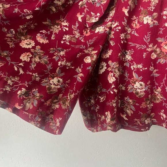 Vintage Floral Romper 1990’s Red Flower Print Jumpsuit 90’s Preppy Playsuit - Picture 6 of 8